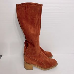 Idlers long suede boots red Sz 6M